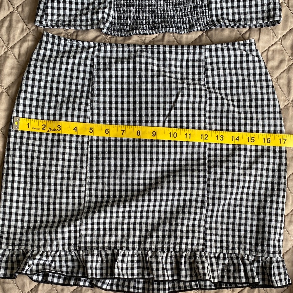 Art Class Black and White Gingham skirt and tank top set - Picture 9 of 11